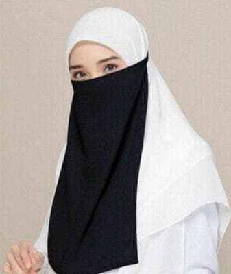 White Chiffon Naqab Patti for Warm Pakistani Summer