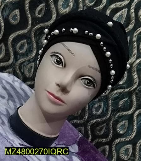 Black Lace Net Hijab Cap for Women