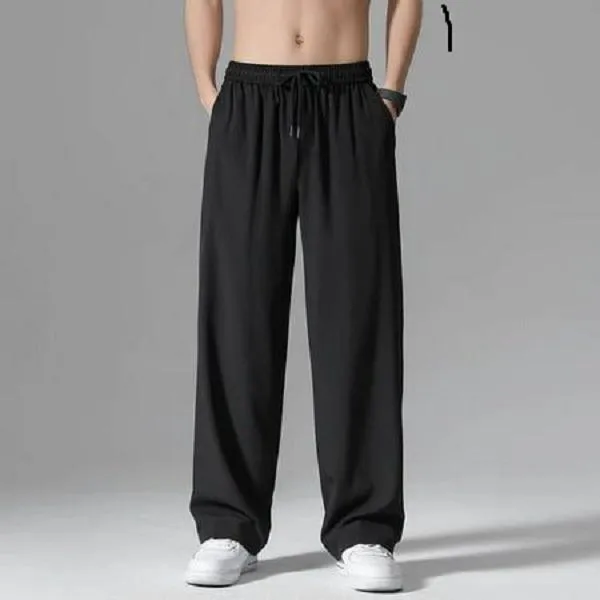 Men's Micro Plain Trouser Black Medium to 2XL