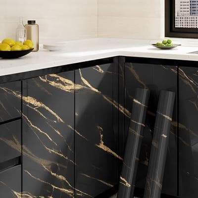 Black Marble Kitchen Wall Sticker 180x60cm