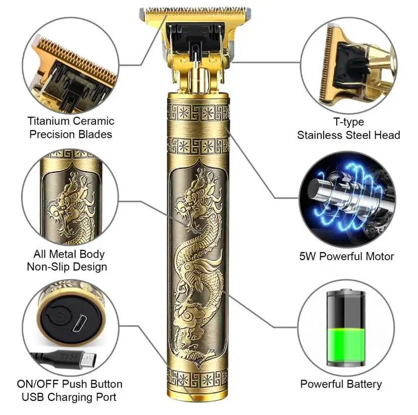 5-Blade System for Fast, Close, Comfortable Shaving Men's Hair Shaver