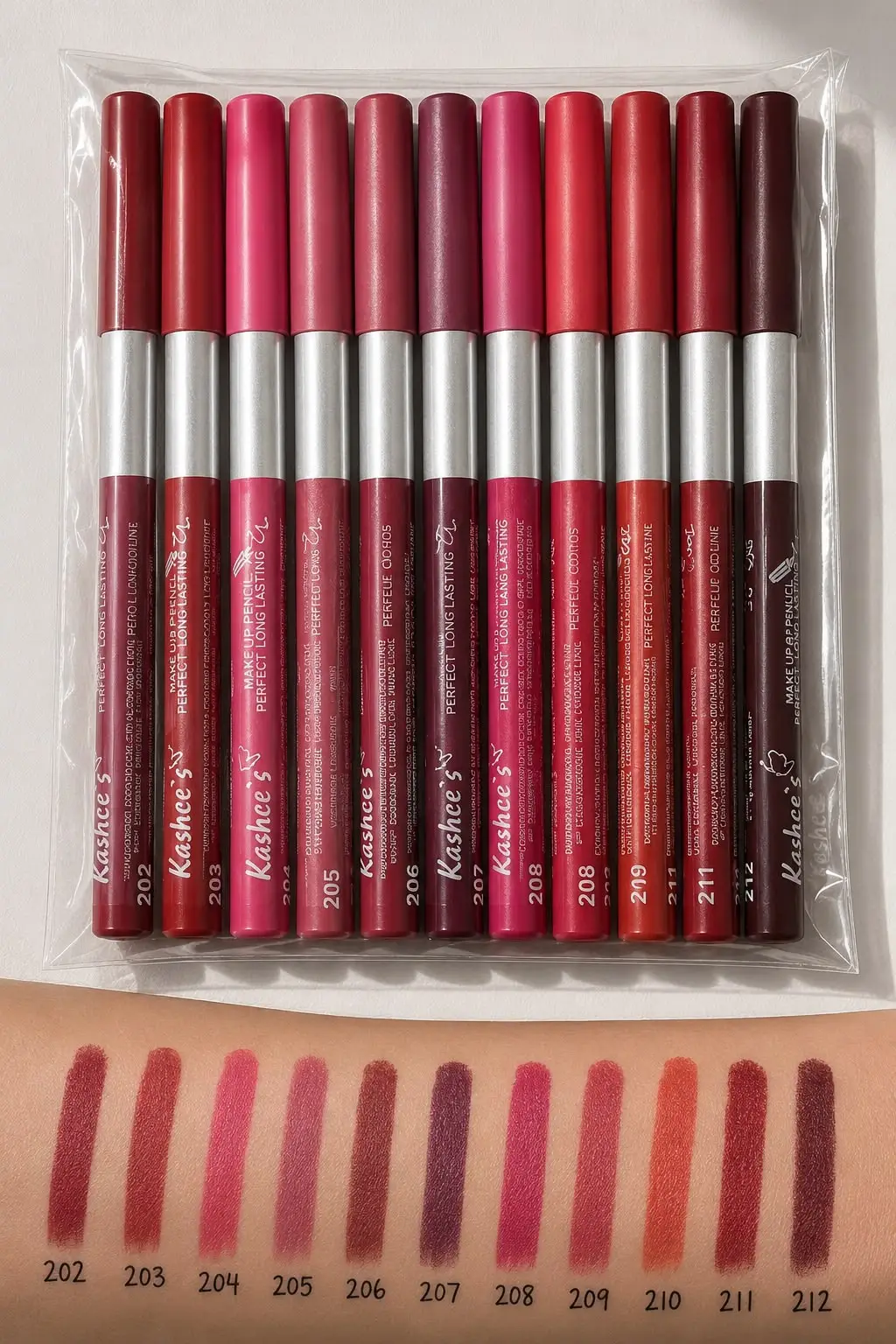 Kashees Creamy Texture High Pigmented Lip Pencils, 6 Pcs